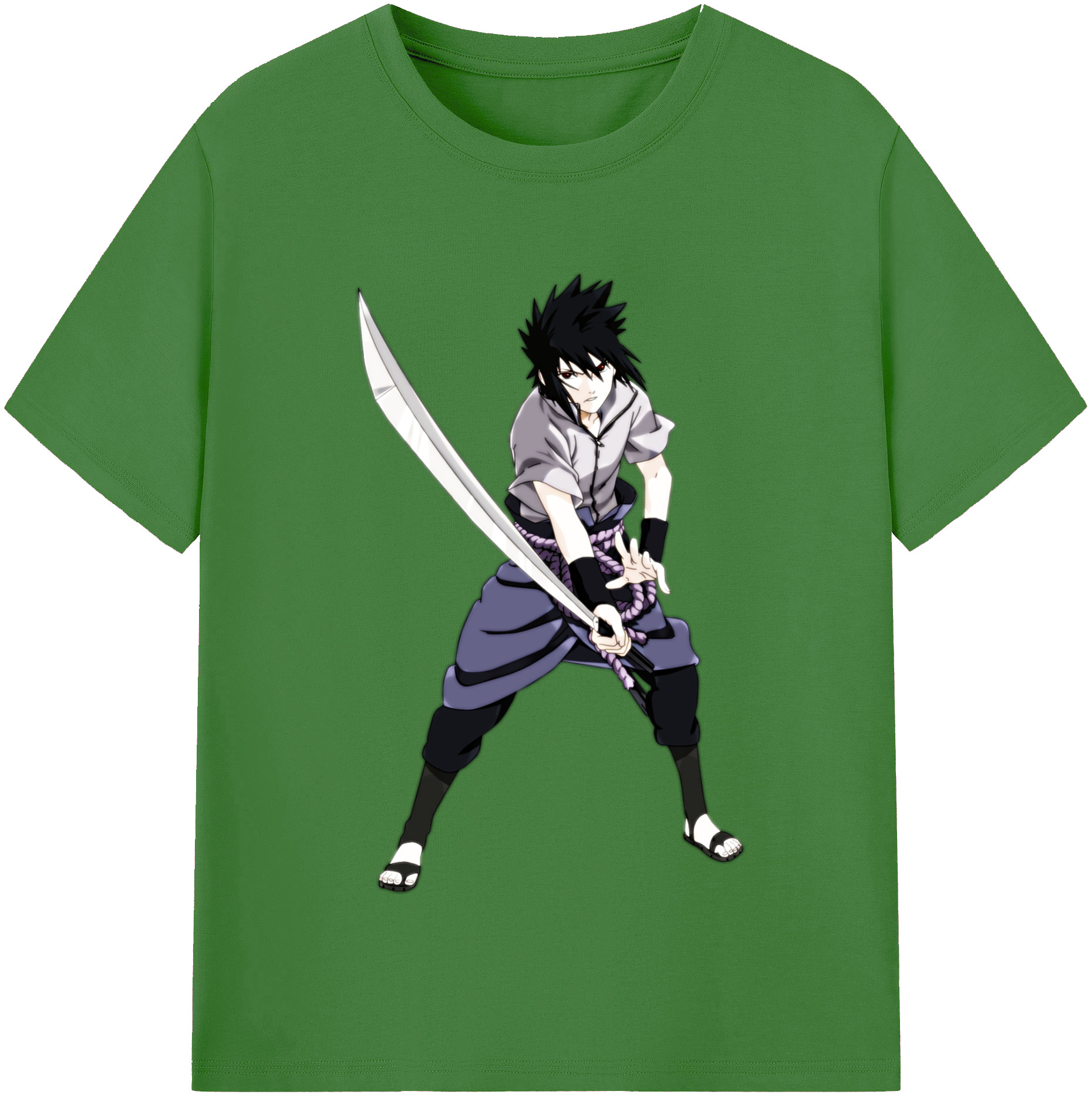 （画像用） NARUTO -ナルト- うちは サスケ Uchiha Sasuke レディースカジュアルプリントTシャツ（綿100％）